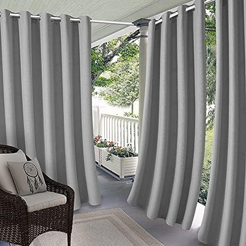 Blackout Curtains for Living Room 72 Inch Length 1 Panel Grommet Gray