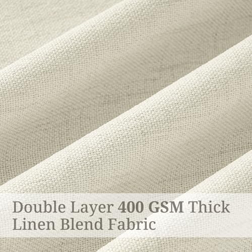 Pinch Pleat Beige Cream Blackout Curtains 108 Inch Long 2 Panels for
