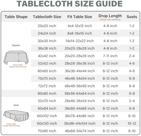 eeivs Square Tablecloth Beige Table Cloth 52x52 Inch Dining Table