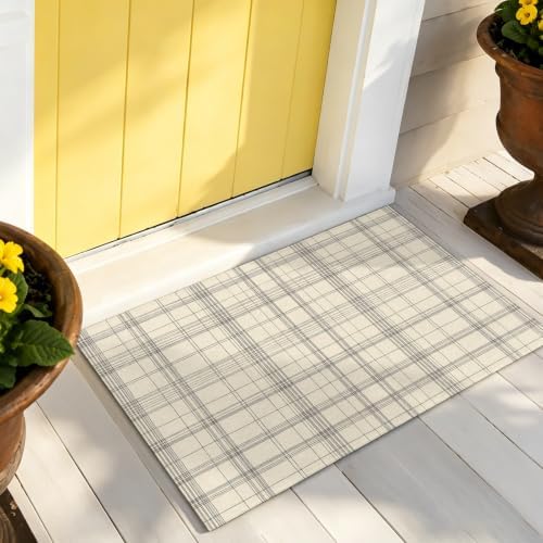 Check Plaid Door Mat Indoor Welcome Mats Front Door Mat Outside