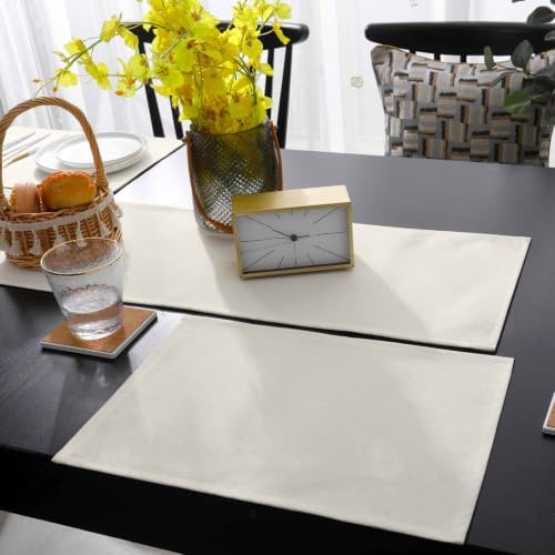 Solid Begin Table Runner and Placemats Set of 4 Classic Minimalist