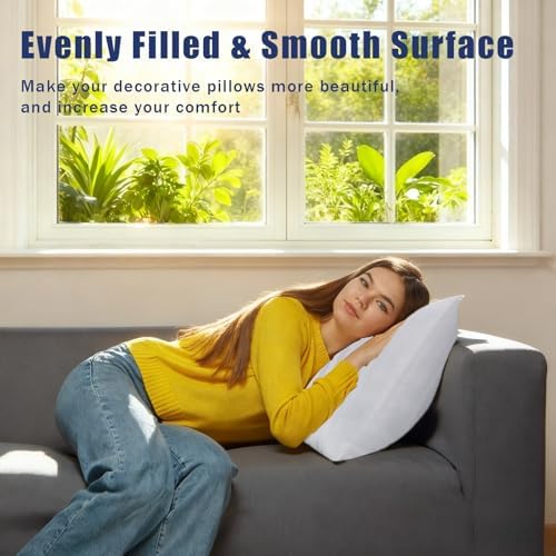 OKBA Set of 2 Throw Pillow Inserts, Hypoallergenic Soft & Firm