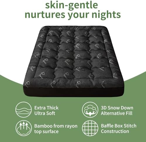100% Waterproof Queen Mattress Topper, Breathable Mattress Pad, Rayon