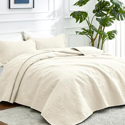 Love's cabin King Size Quilt Bedding Set Beige Bedspreads - Bed Summer