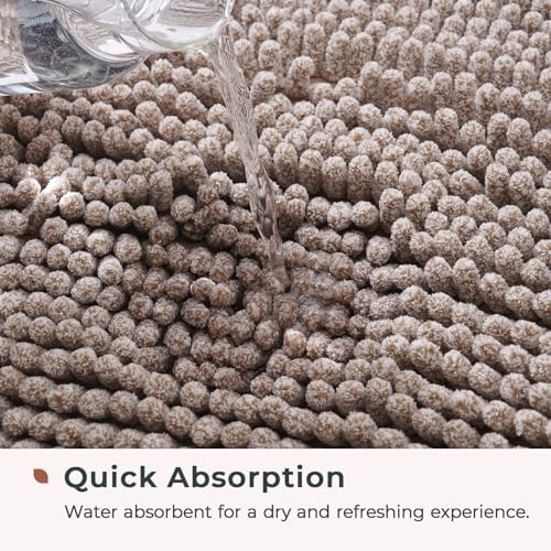 FRESHMINT Chenille Bath Rugs Extra Soft and Absorbent Microfiber Shag