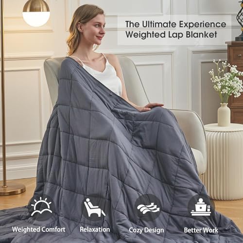 Weighted Blanket for Adults 15lbs, 48"x72", Twin Full Size Cooling