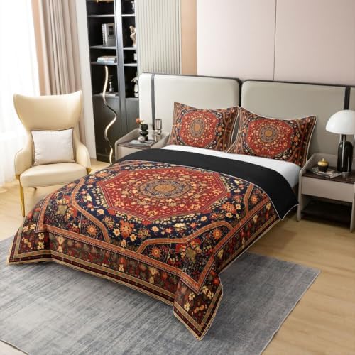 Castle Fairy Vintage Boho Ethnic 100% Cotton Duvet Cover Set Mandala
