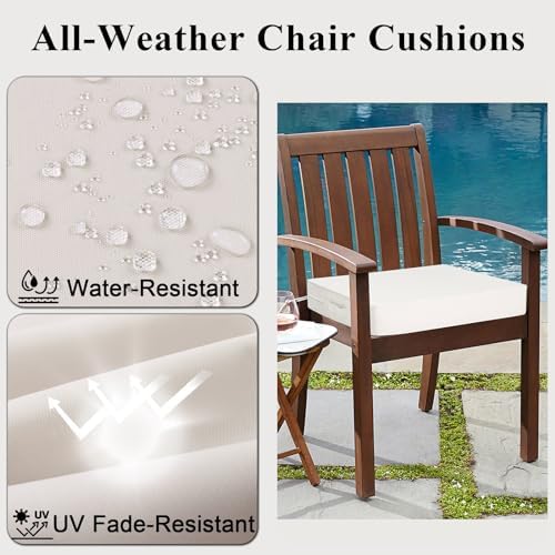 Outdoor Chair Cushions 19x19x4 Inch, Waterproof Beige Patio Furniture