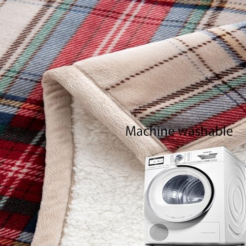 Sherpa Christmas Throw Blanket for Adults, Fleece Flannel Blankets