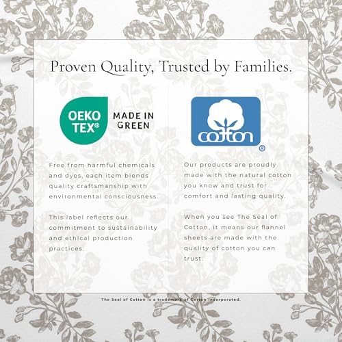 Great Bay Home Flannel Sheet Set King Size - 100% Turkish Cotton