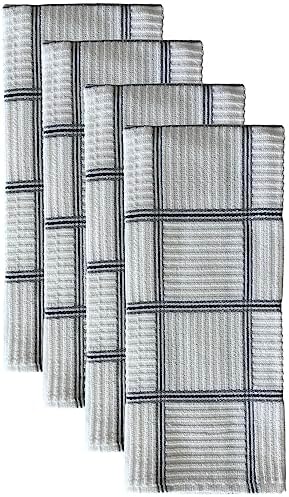 Set of 4, 100% Ring-Spun Cotton Kitchen Towels (16 x 26 inch) | Soft