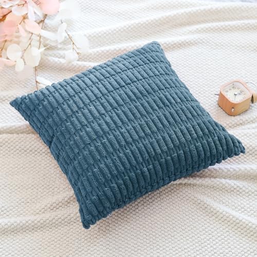 OTOSTAR Corduroy Decorative Throw Pillow Covers 22x22 Inch Super Soft