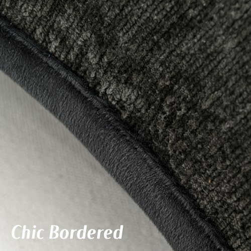FUTEI Pack of 2 Chenille Soft Throw Pillow Covers 18x18 Inch, Black