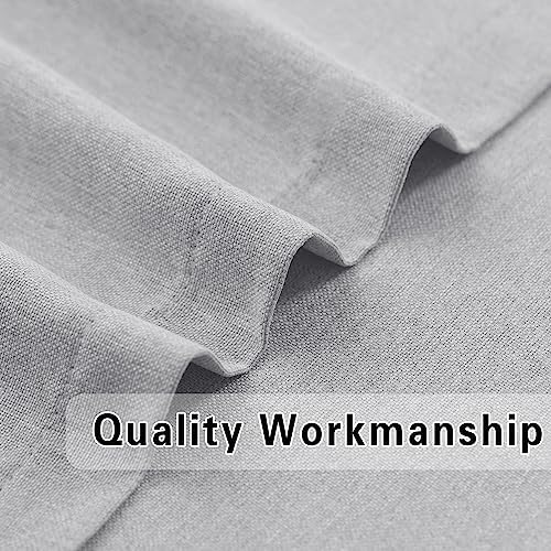 UPOPO Curtains Grey 63 inch Length Kitchen Semi Sheer Privacy Linen