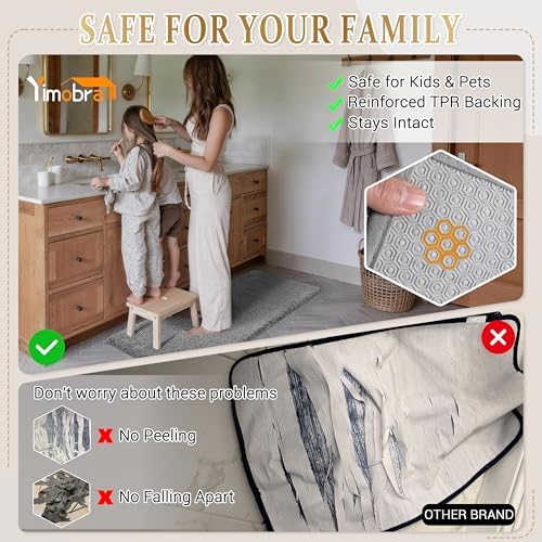 Yimobra Bathroom Runner Rug Non Slip Washable 60x24, Fluffy Bath Mat