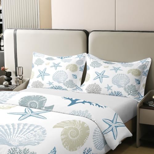 Manfei Coral Starfish 100% Cotton Duvet Cover Set Minimal Neutral