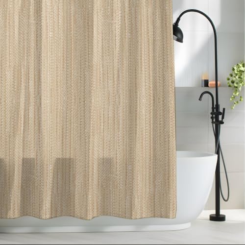 Shower Curtain for Bathroom Minimalist Light Khaki Bathtub Curtains