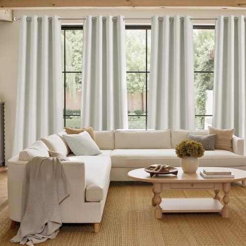 NICETOWN Natural Room Darkening Curtains 84 inches Long for Living