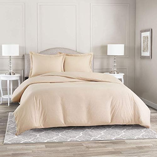 Striped Duvet Cover 100% Pure Cotton 3 Piece Duvet Cover Set with