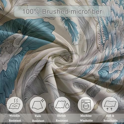 Microfiber Reversible Duvet Cover Full Size - Bohemian Style Flower