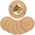 FYSUIMU 12 Pcs Round 13 Inch Fall Woven Placemats Rattan Wicker Place