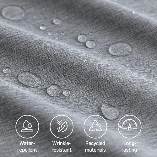 Amazon Basics Rectangle Tablecloth Water-Repellent, Faux Linen