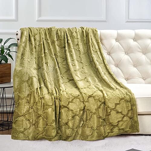 Home Soft Things Brushed Faux Fur Throw with Sherpa Backing, 60" x