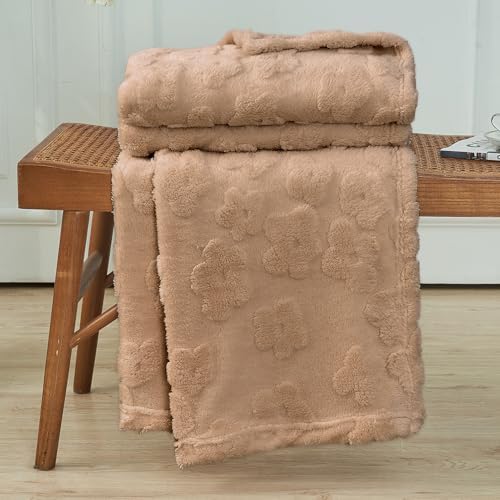 FY FIBER HOUSE Ultra Soft Fuzzy King Blanket, 90"x108", Khaki