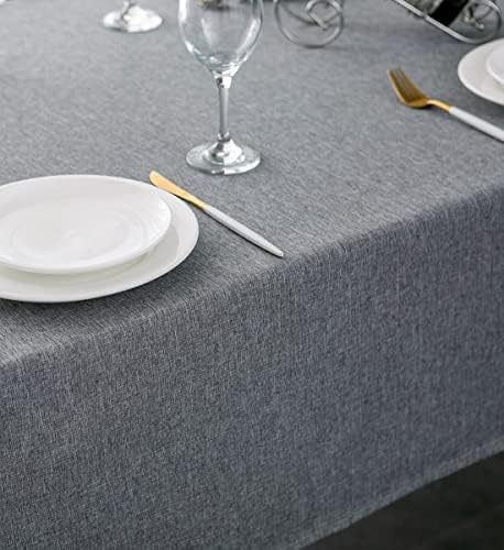 Tektrum 70 X 70 inch Square Faux Linen Textured Tablecloth Table Cover