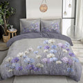 Hand-Painted Flower Cluster Duvet Cover King 3Pcs, Breathable