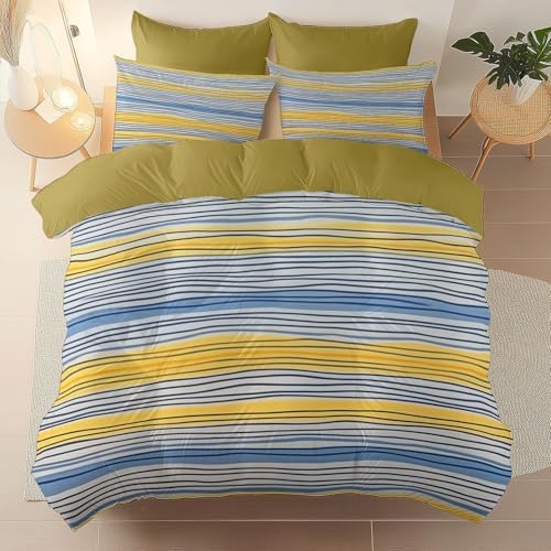 Duvet Cover Queen, Reversible Printed Comforter Cover Set Minimalism