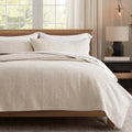 EverGrace 100% Cotton Medallion Stitch Quilt Set, King Size, Birch