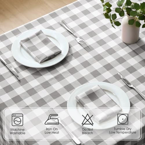 Veblandy Checkered Tablecloth Square Waterproof Gingham Table Cloth
