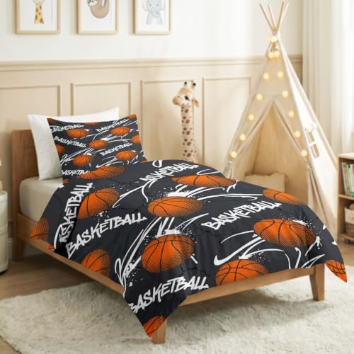 King Duvet Cover Set Soft Microfiber Graffiti Basketball