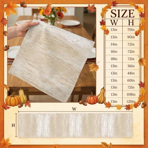 Cream Wooden Table Runner 108 Inch Long Dresser Scarves Linen