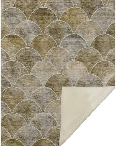 Addison Rugs ASB594 Taupe 50" x 70" Oversized Sherpa Throw Blanket