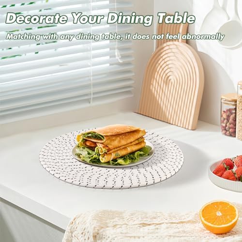 Round Woven Placemats Set of 8 Heat Resistant Placemats 13.5 Inches