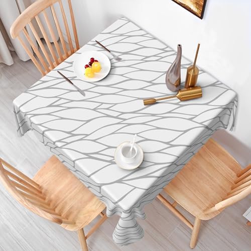 Abstract Gray Stripe Tablecloth Square 60 Inch Casual Abstract