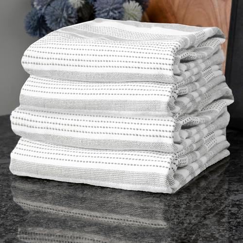 T-Fal Skipping Stripe Dual Kitchen Towel, 18" x 28", Highly Absorbent