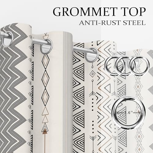 iTapnoom Boho Geometric Curtains 84 Inch Length for Living Room