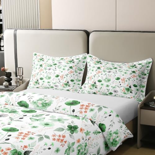 Erosebridal Funky Wildflower Duvet Cover Set Sage Green Butterfly