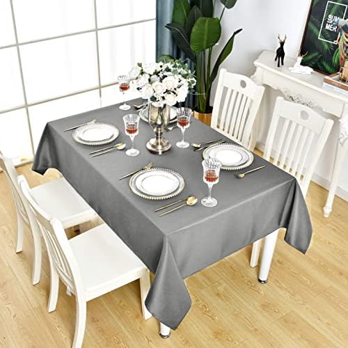 Grey Square Tablecloth Waterproof Table Cloth, 60 x 60 inch