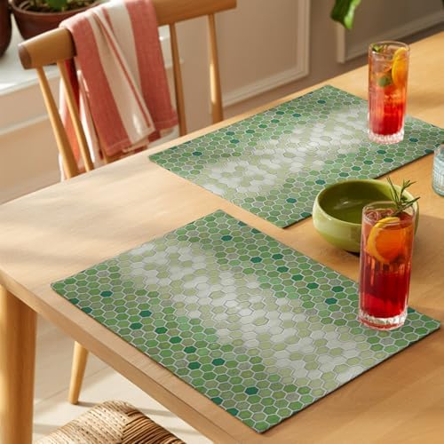 Round Placemats Set of 8 Neutral Honeycomb Place Mats Industrial