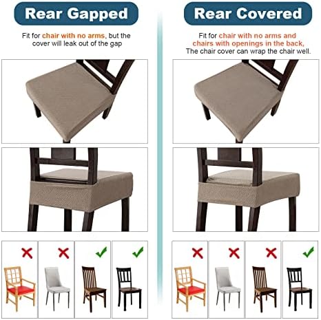 Genina Waterproof Seat Covers for Dining Room Chairs, Rear Covered