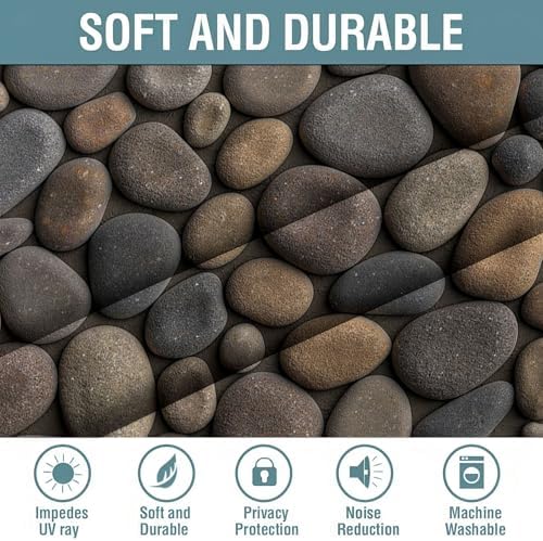 Blackout Pebble Texture Curtains for Bedroom, Gray Curtains 63 Inch