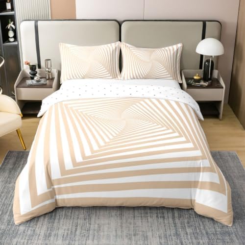 Erosebridal Beige Hypnotic Art Duvet Cover Set Queen Bedding Sets