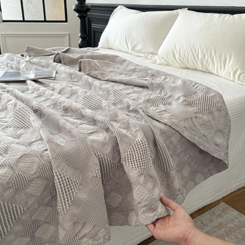 100% Cotton Waffle Knit Blanket,Lightweight,Breathable and Soft
