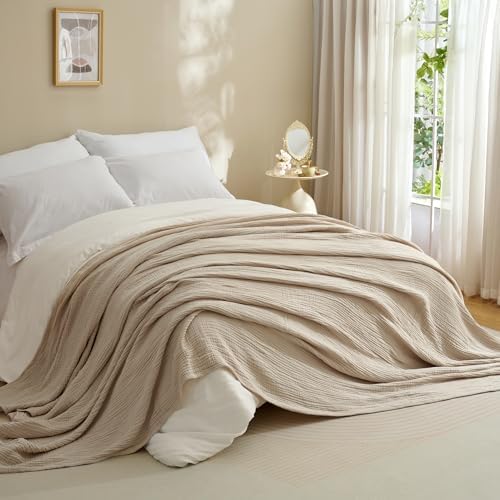100% Cotton Muslin Blanket for Adult 50x70 4-Layers Gauze Throw
