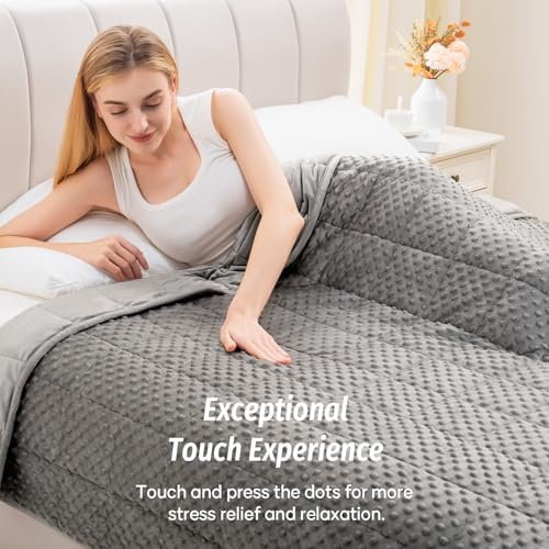 Wemore Weighted Blanket for Adults 15 lbs King Size 80"x87" Grey