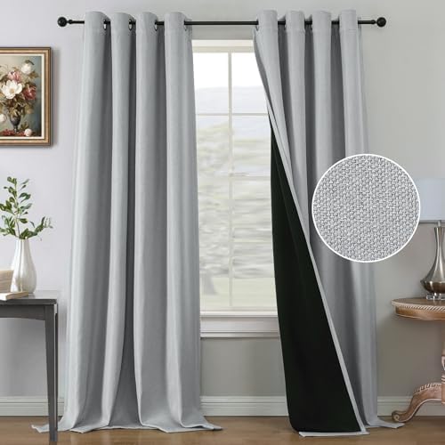 H.VERSAILTEX 95% Boho Blackout Curtains for Bedroom, 96 Inch, Heather
